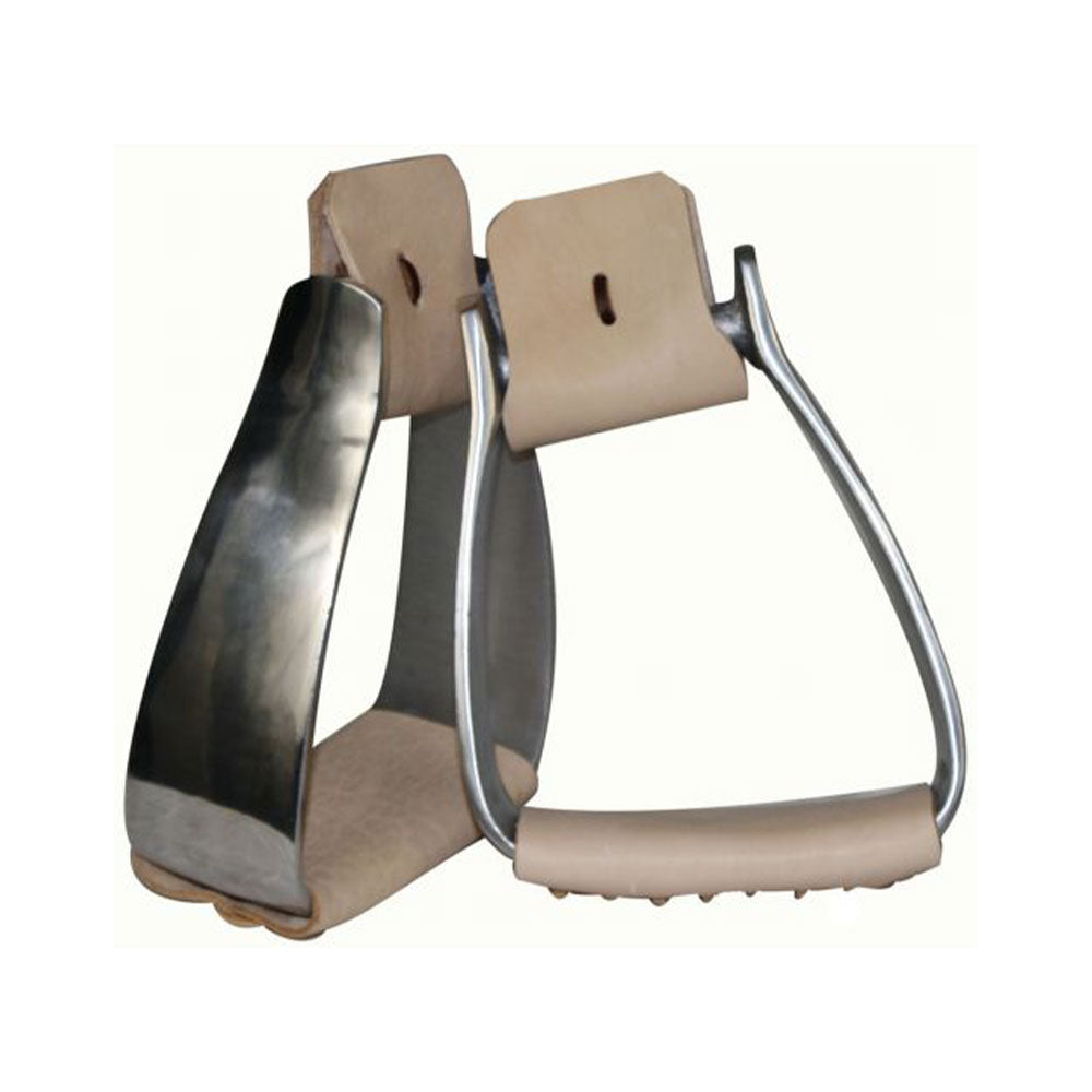 Showman Lightweight Angled Aluminum Roper Stirrups