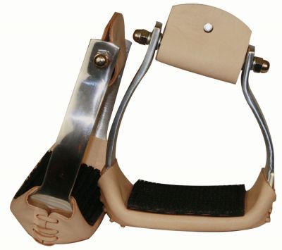 Showman light weight angled aluminum stirrups with wide rubber grip tread