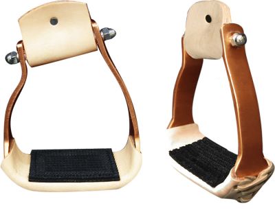 Showman Angled Copper Colored Aluminum Stirrups