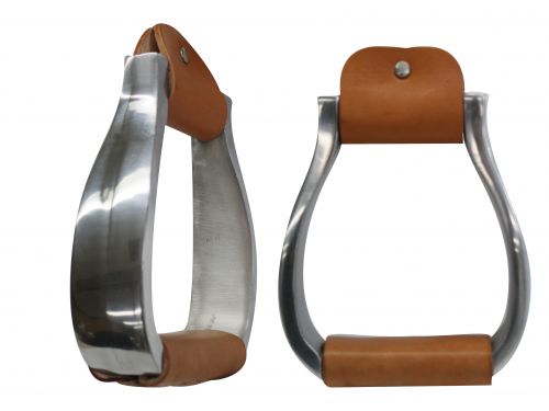 Showman Polished aluminum flat bottom stirrup