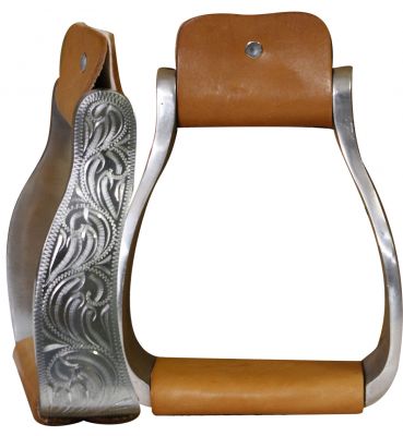 Showman Aluminum engraved off set stirrups