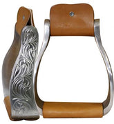 Showman Aluminum engraved off set stirrups