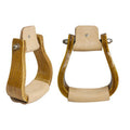 Showman Curved Wooden Stirrup with Smooth Leather Tread