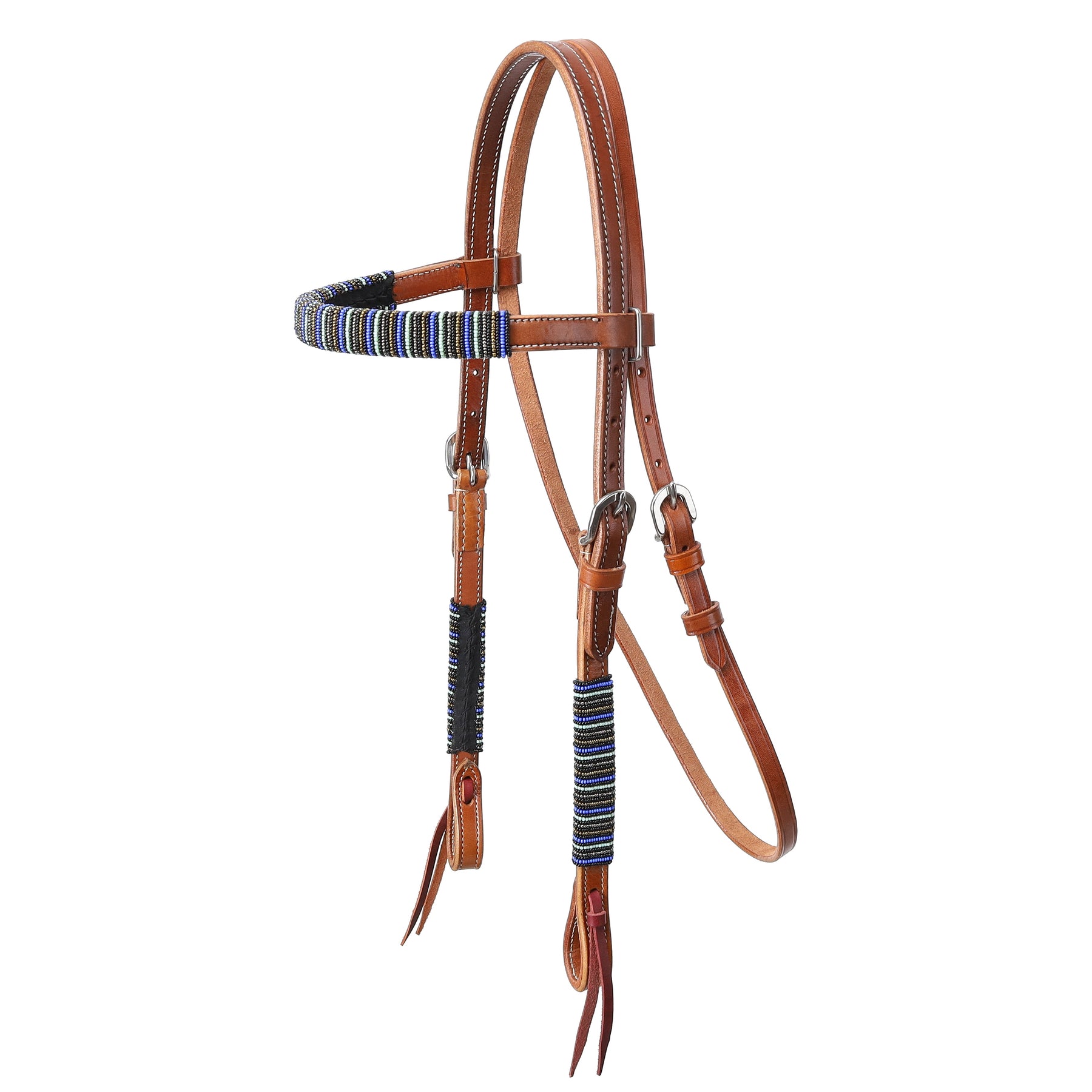 Showman Royal Beaded Browband Style Headstall