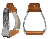 Showman Aluminum engraved offset stirrups