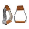 Showman Aluminum Engraved Offset Stirrups