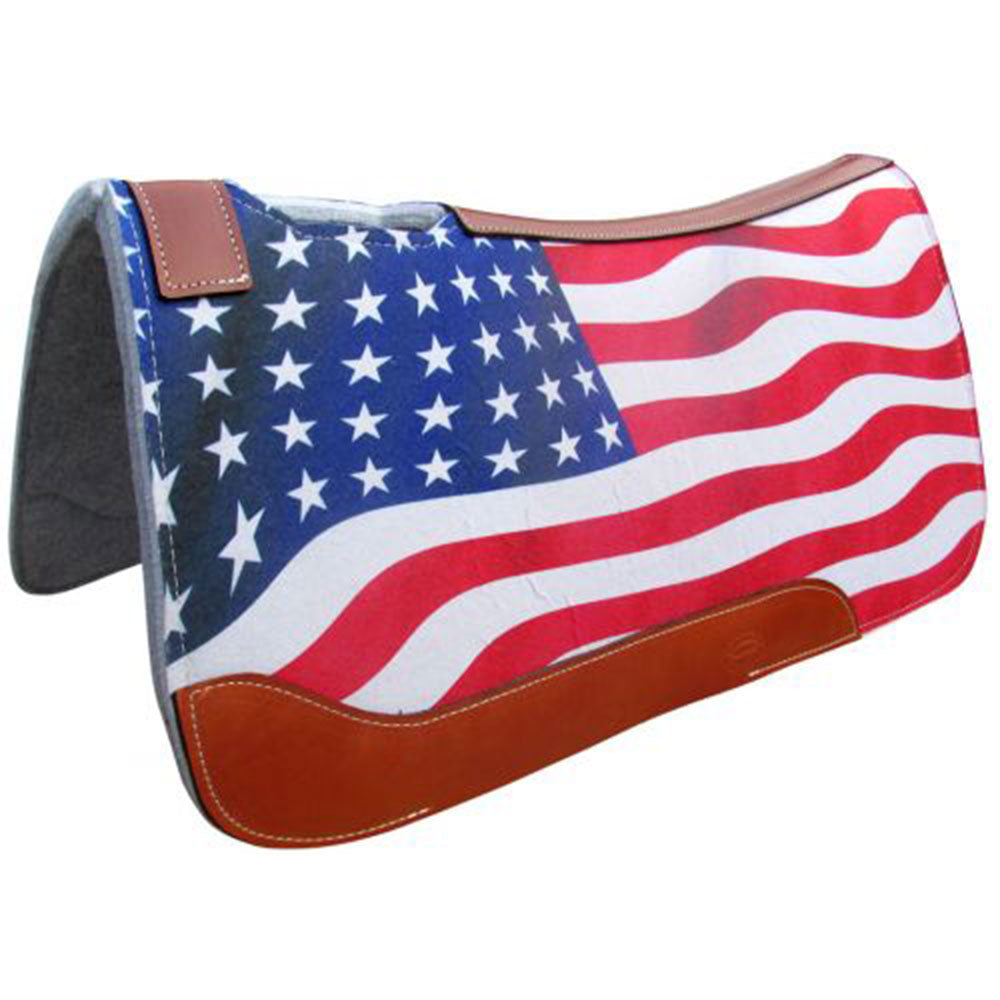 Showman 31" X 32" American Flag Printed Solid Felt Saddle Pad