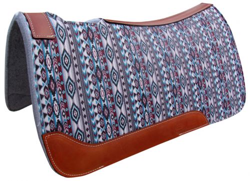 Showman 31" X 32" Navajo Printed Solid Felt Saddle Pad