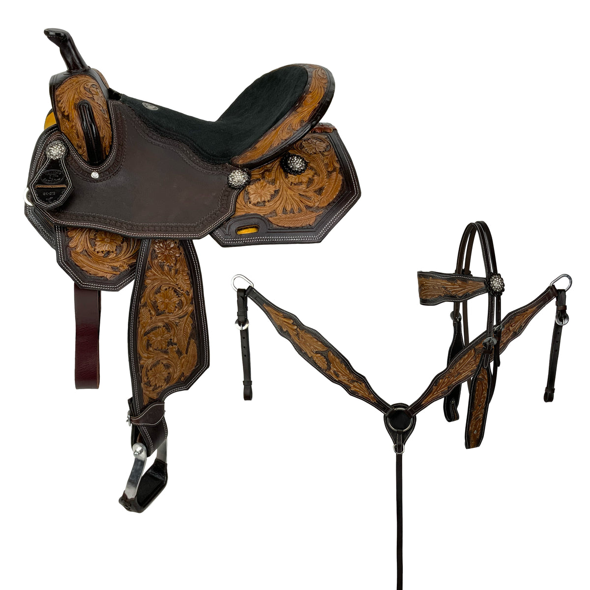 Double T Maverick Barrel Style Saddle Set - 16 Inch