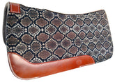 Showman 31" X 32" Snake Print Print Solid Felt Saddle Pad