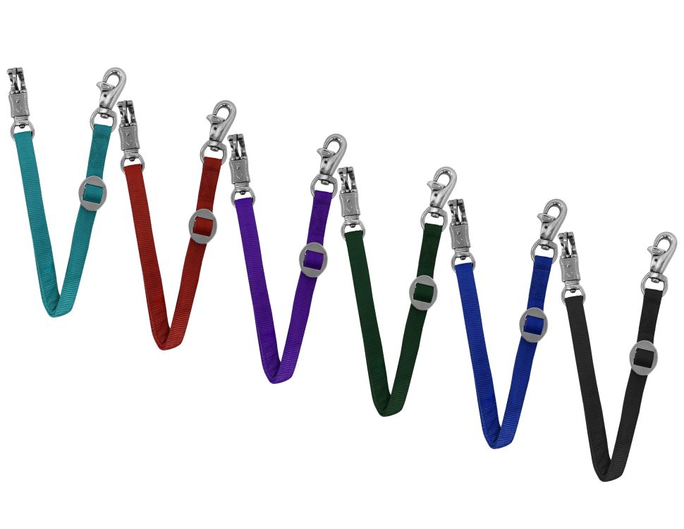 Fully Adjustable Nylon Trailer Tie with Quick Release Panic Snap and Bull Snap