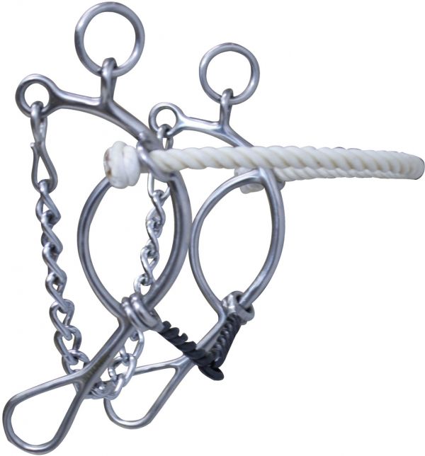 Showman stainless steel rope nose gag bit with 8" cheek