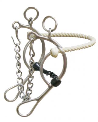 Showman stainless steel rope nose gag bit with 8" cheeks