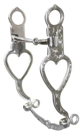 Showman stainless steel bit with fully engraved open heart on 8