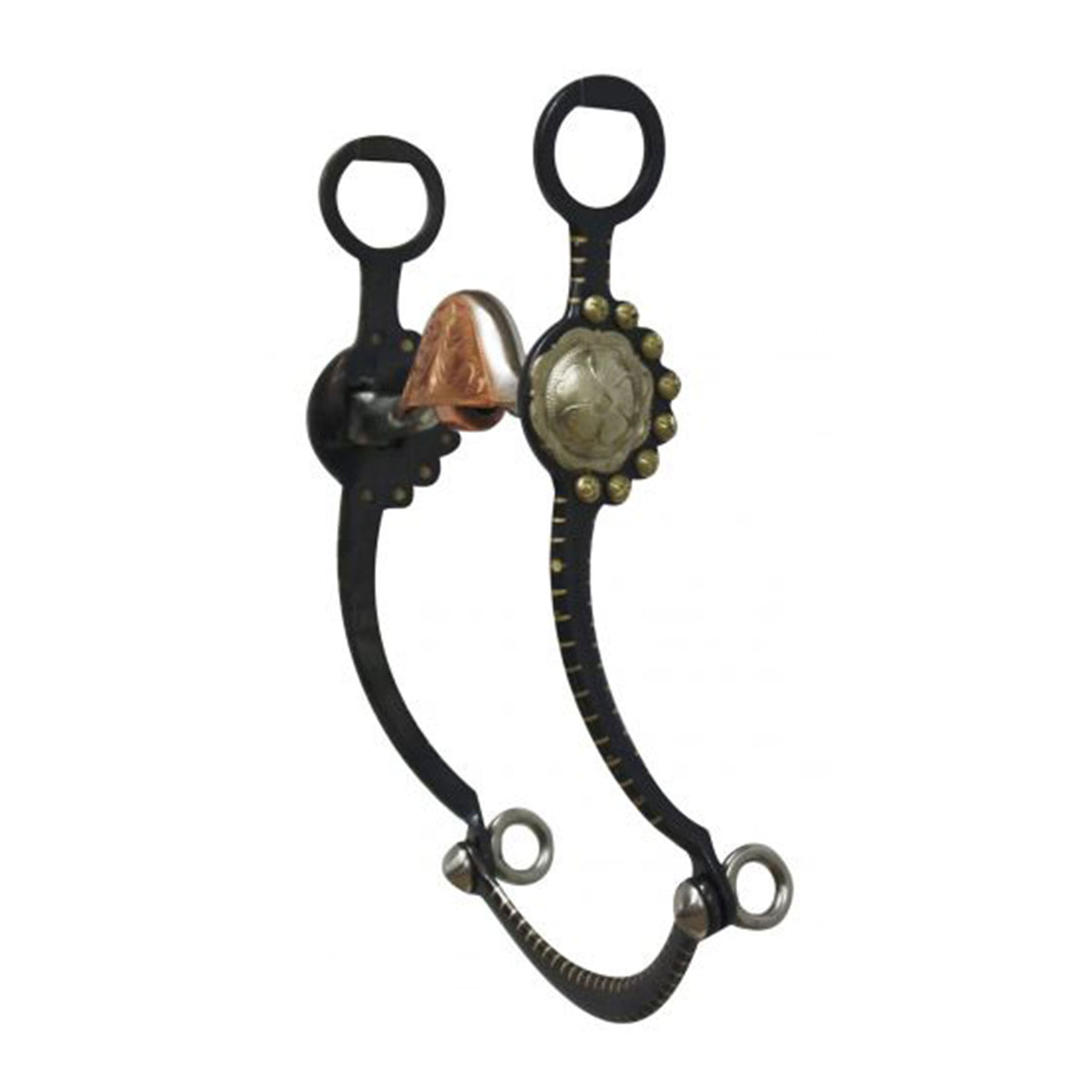 Showman black steel show bit with silver inlay and concho on the 8