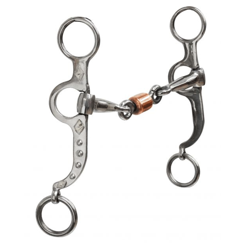 Showman Stainless steel Argentine snaffle bit with copper roller