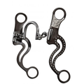 Showman stainless steel chain link round ported bit with brown steel cheeks