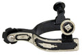 Showman toddler size black steel show spur with silver trim