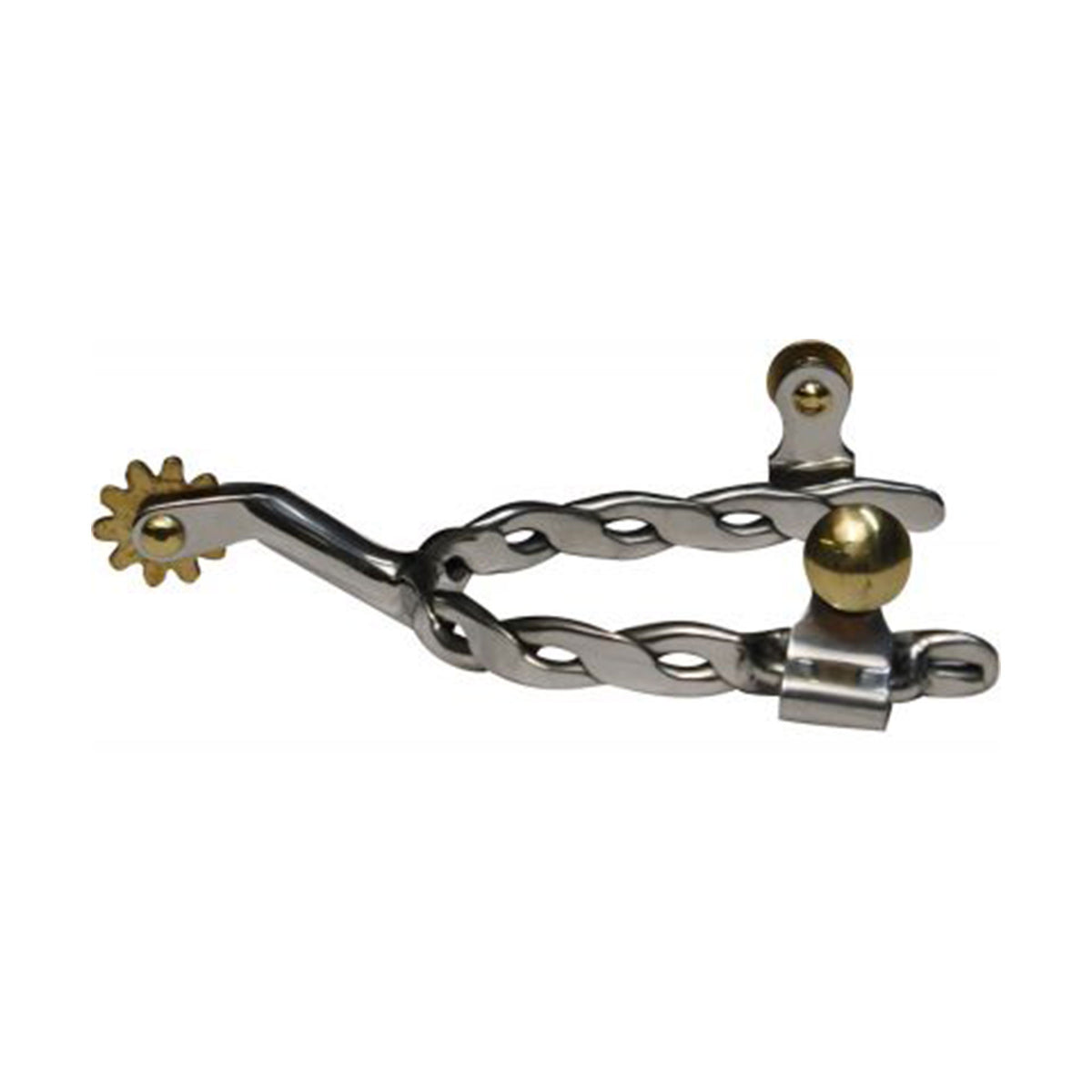 Showman Stainless Steel Twisted Band Spur