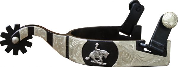 Showman black steel spur with 1" band and 2