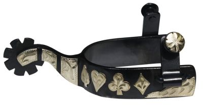 Showman black steel spur with 1" band and 2