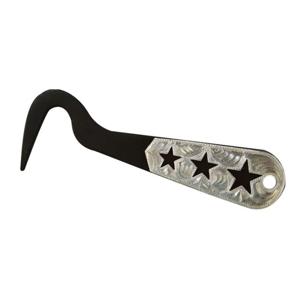 Showman Three star brown steel silver engraved hoof pick