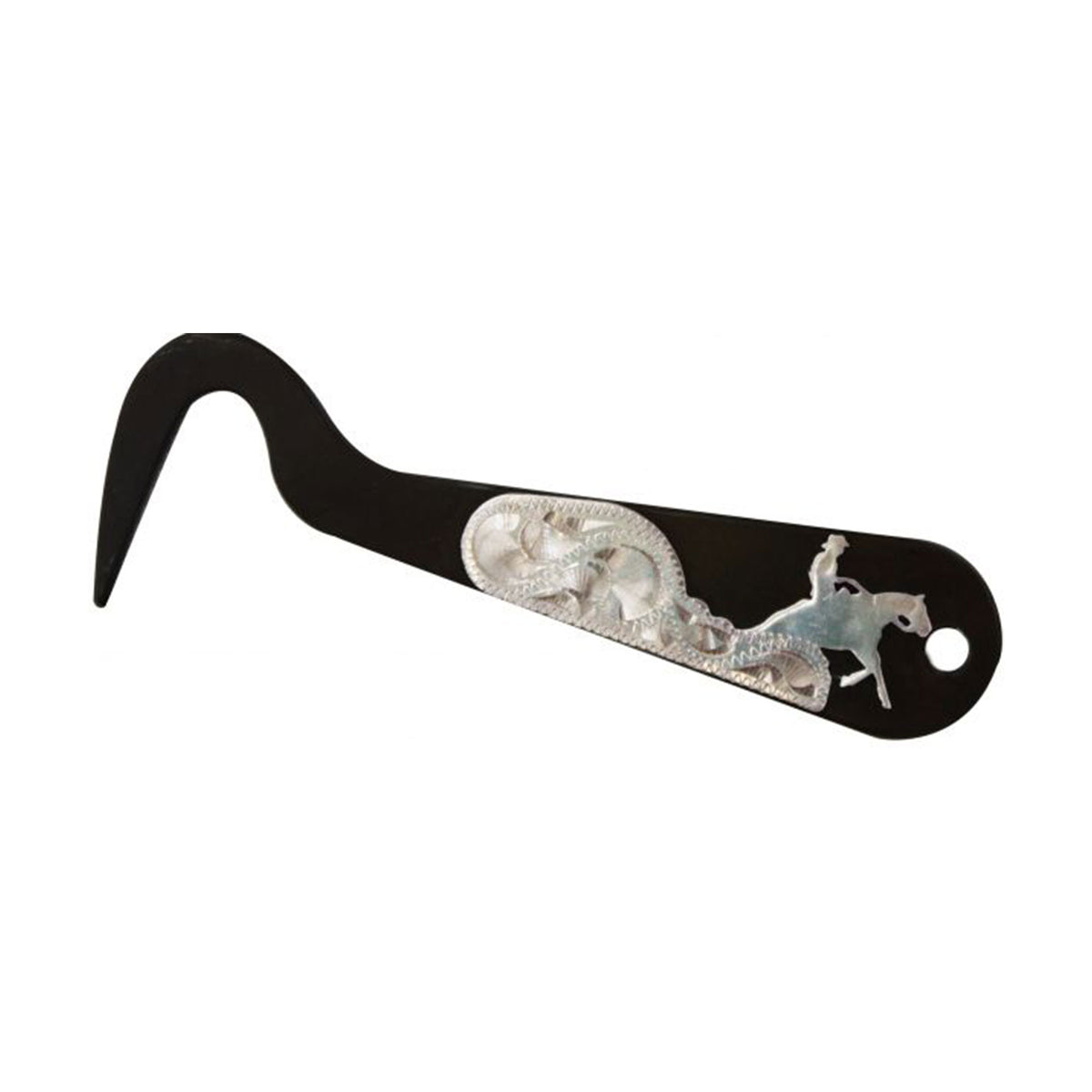 Showman Reining Horse Brown Steel Silver Engraved Hoof Pick