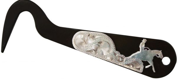 Showman Reining horse brown steel silver engraved hoof pick