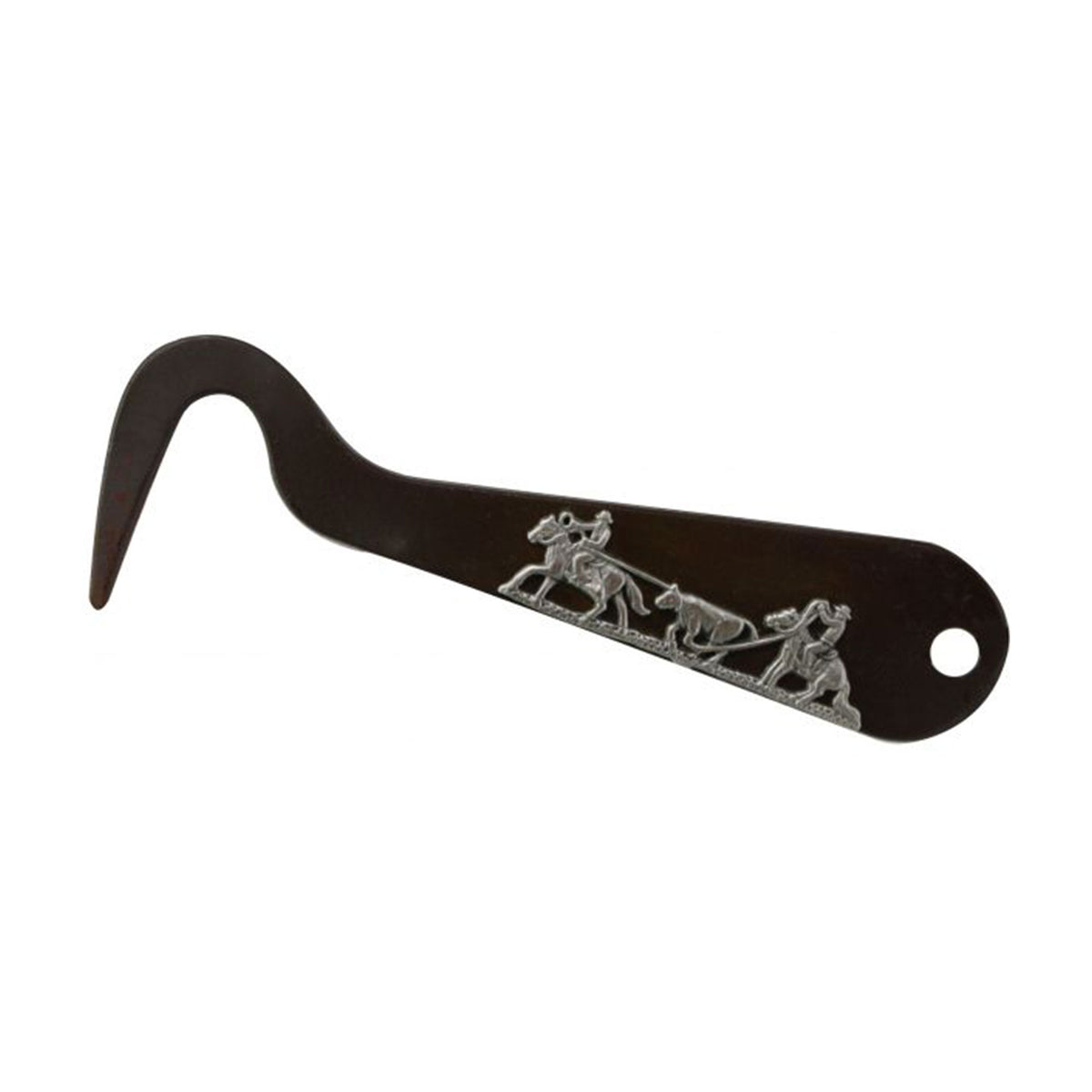 Showman Team Roping Brown Steel Silver Engraved Hoof Pick