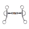 Showman stainless steel 5" dog bone snaffle with rings