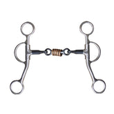 Showman stainless steel 5" dog bone snaffle with rings
