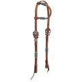 Showman Argentina Cow Leather Cobalt Rawhide One Ear Headstall
