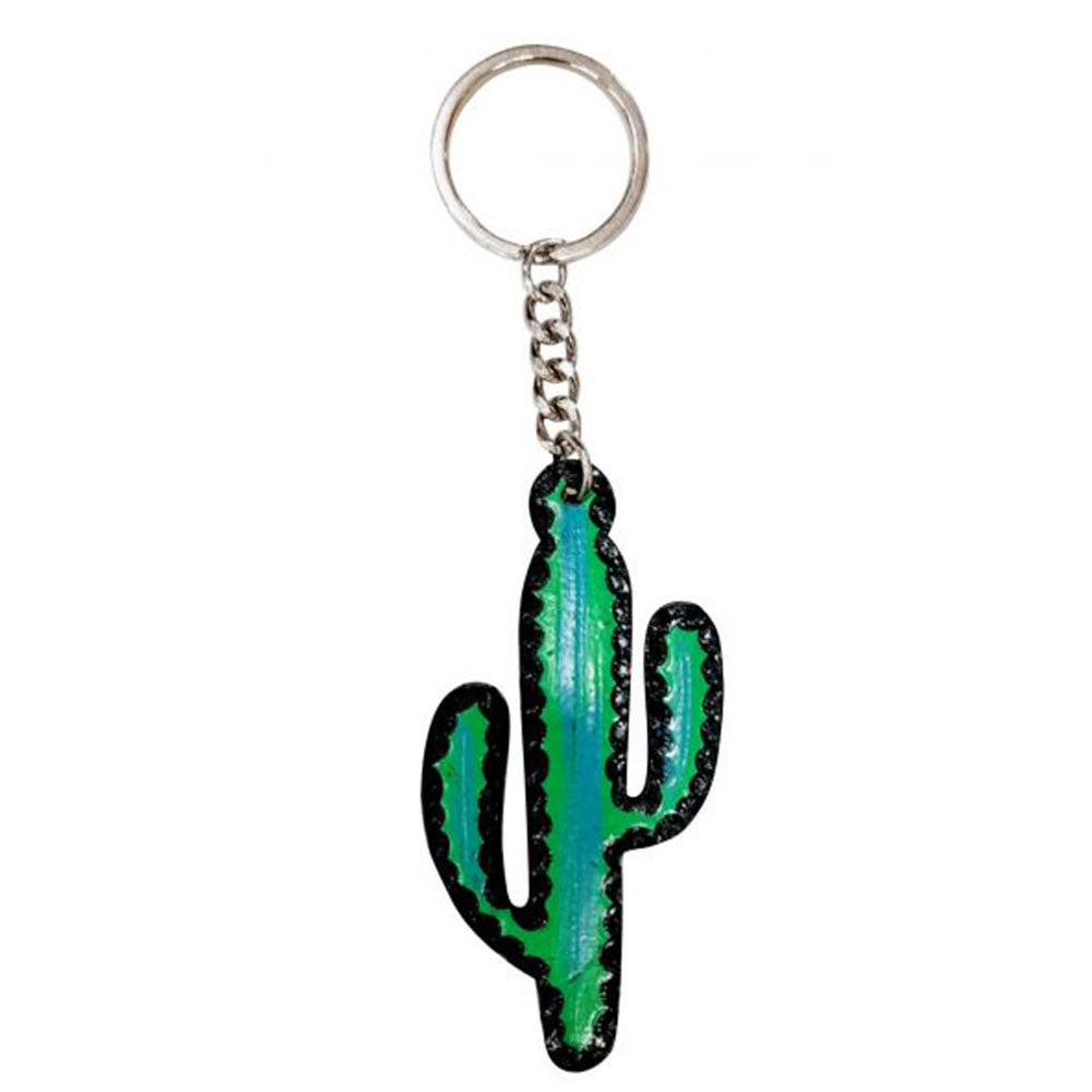 Showman 2-1/2" H x 2-1/2" W Cut-Out leather Cactus keychain