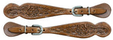 Showman Ladies size floral tooled spur straps