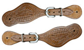 Showman Youth size floral tooled spur straps