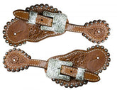 Showman floral tooled spur straps