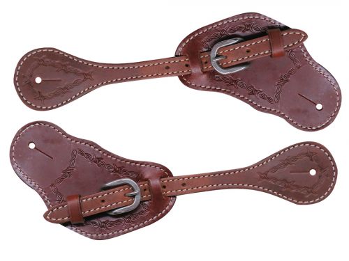 Showman Men's leather spur straps