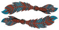 Showman Cut- out teal painted feather spur straps