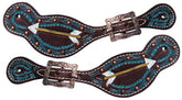 Showman Ladies Hand painted arrow design spur straps