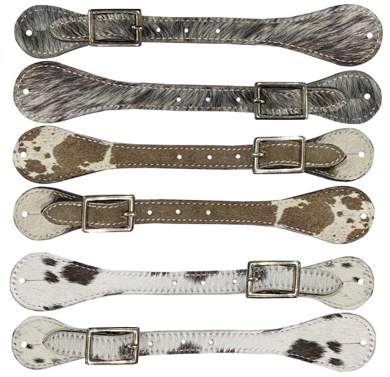 Showman Leather Hair on Cowhide Men's Spur Straps