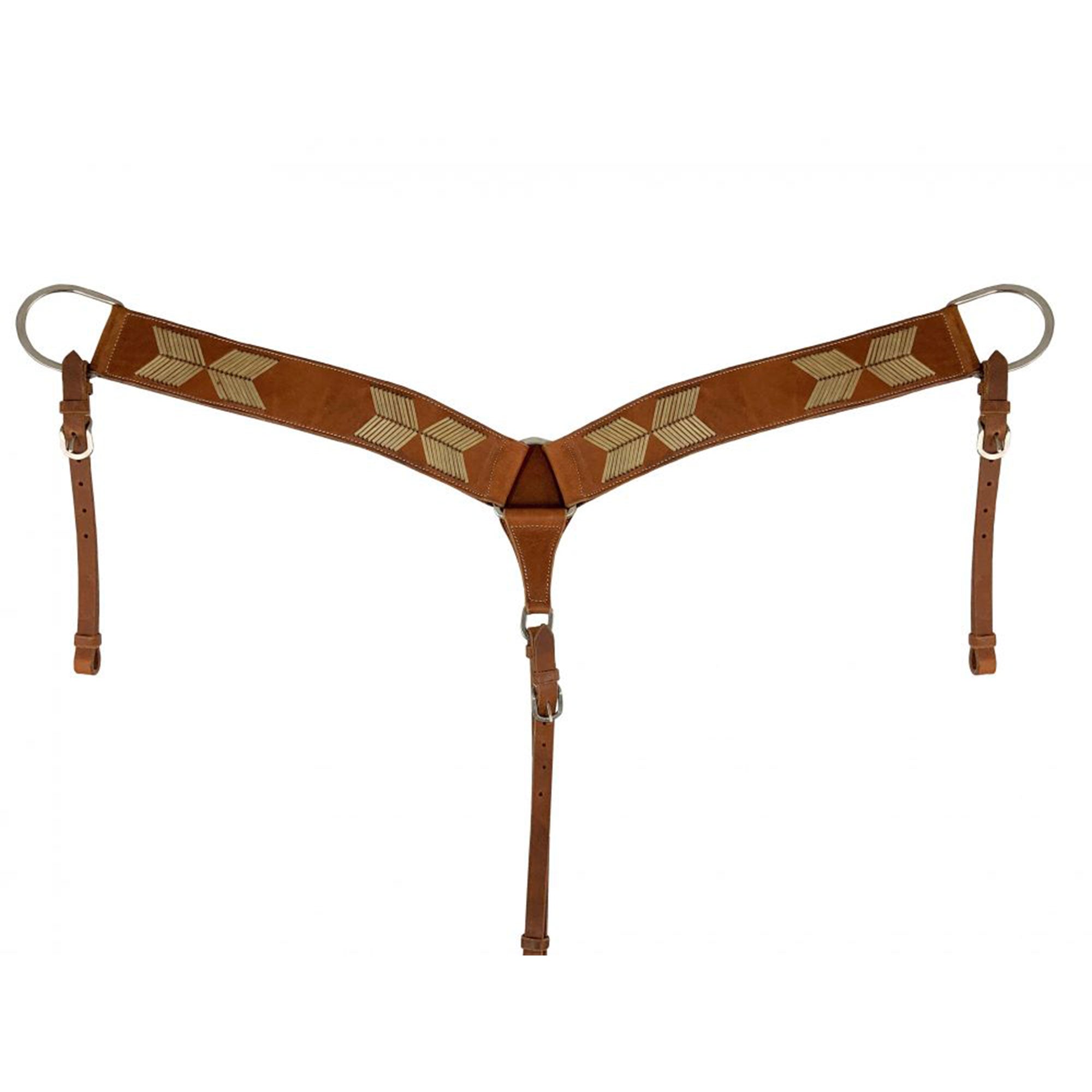 Showman Argentina Cow Leather Breastcollar with Rawhide Lacing