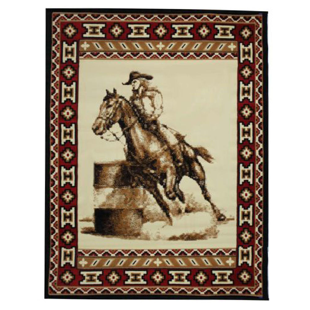 Large Barrel Racer Area Rug