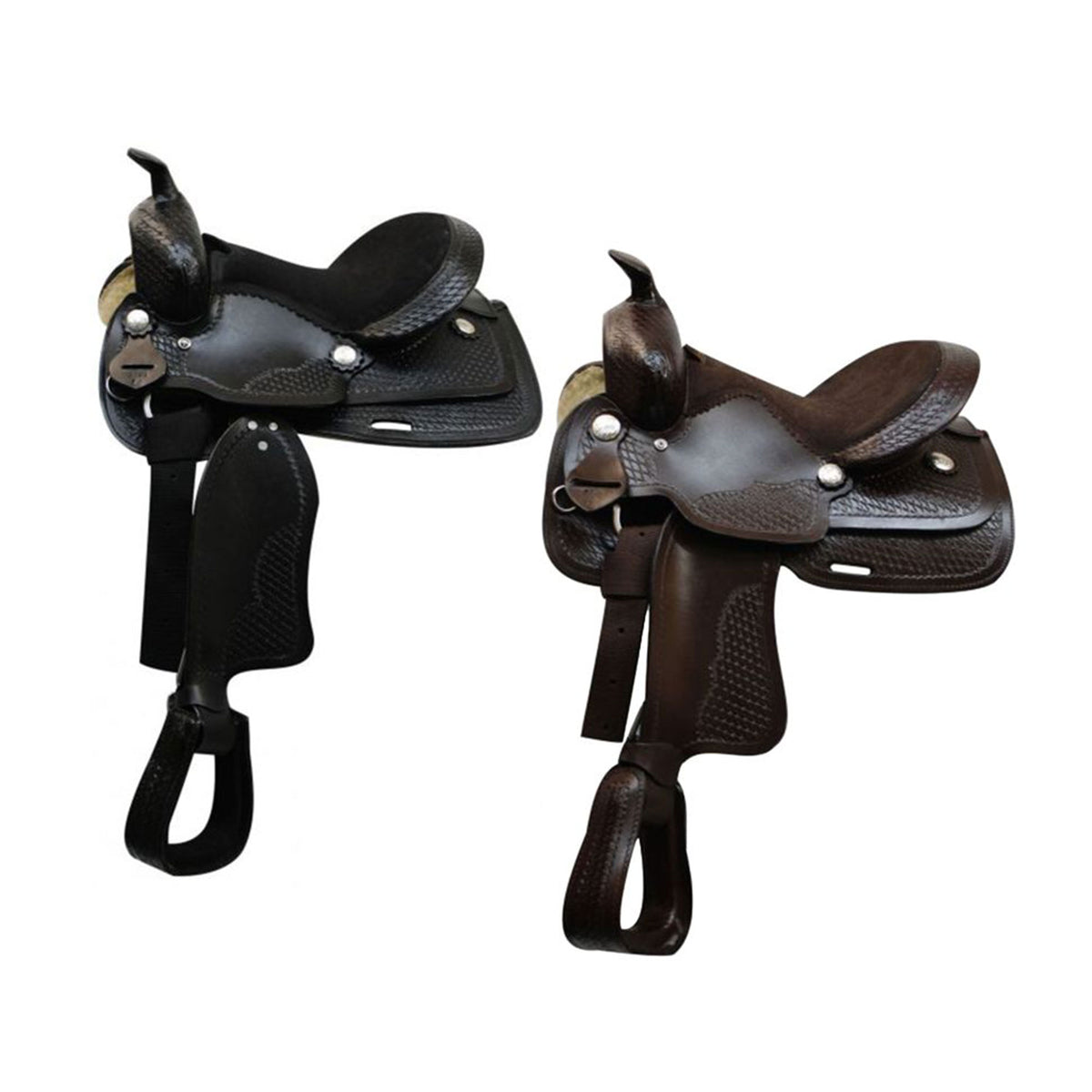 Economy Western Saddle with Basket Tooling - 12 Inch