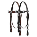 Double Stitched Browband Headstall with Copper Berry Conchos