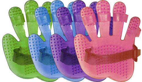 Showman Adjustable Glitter Rubber Curry Mitt