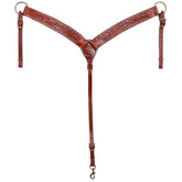 Showman Breastcollar with Floral Tooling and Silver Studs