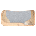 Showman Felt Bottom Saddle Pad with Hand Tooled Hair on Argentina Cowhide and Laser Etched Barrel Racer