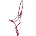 Horse size Red/White / Blue cowboy knot halter with matching removeable lead