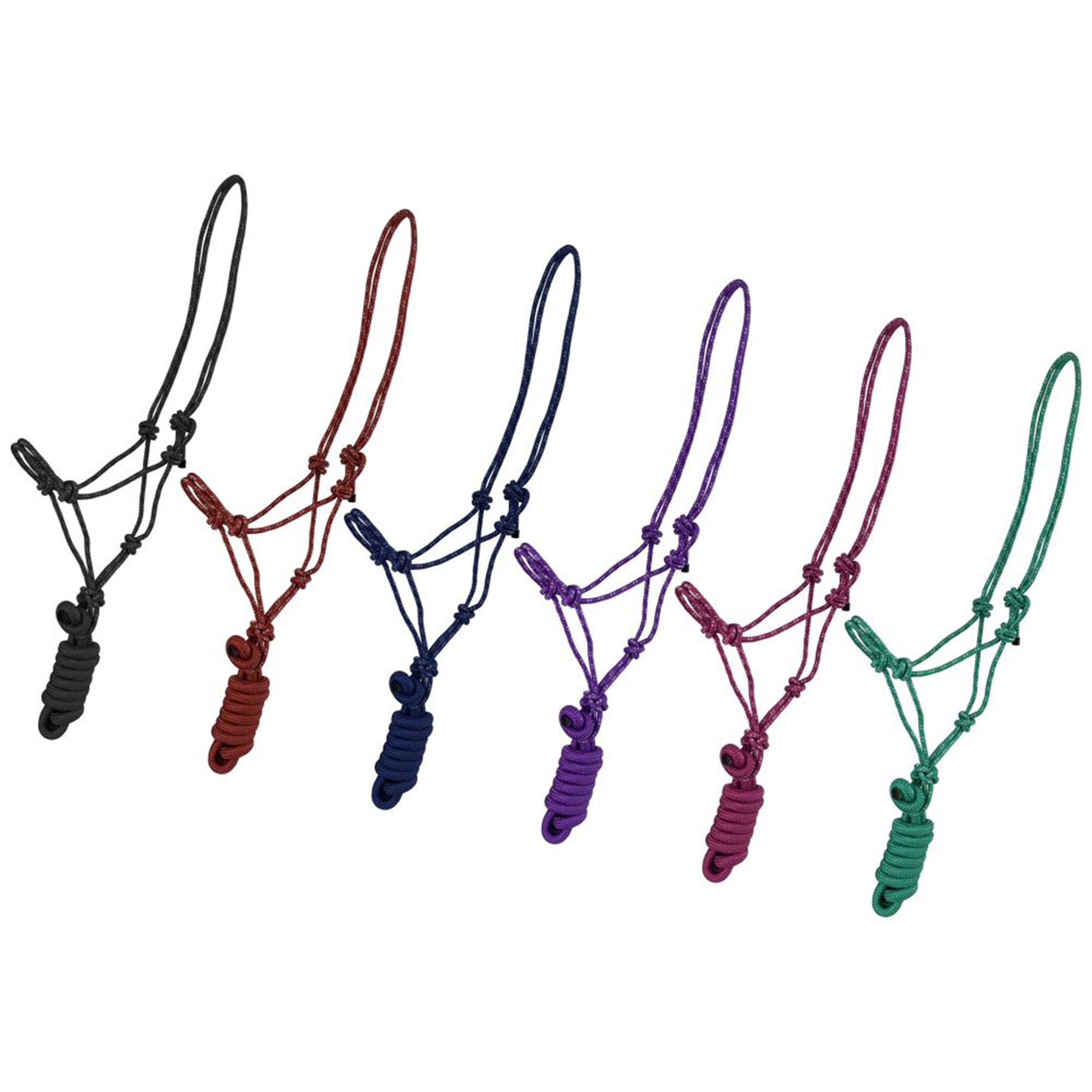 Pony Size Braided Nylon Cowboy Knot Rope Halter with Removable 7