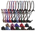 Horse size braided nylon cowboy knot rope halter with removable matching 7